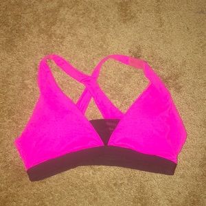 Hot pink fabletics sports bra